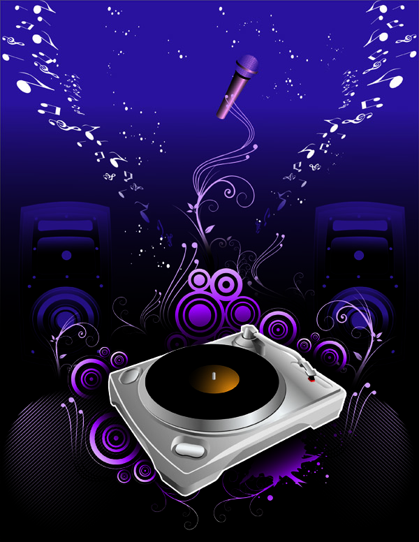 free vector The Trend of Music Illustration Vector Material 2